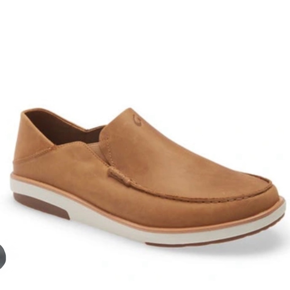 🆕 OluKai Kalia Men's Leather Slip-On Leather Sneaker Shoes